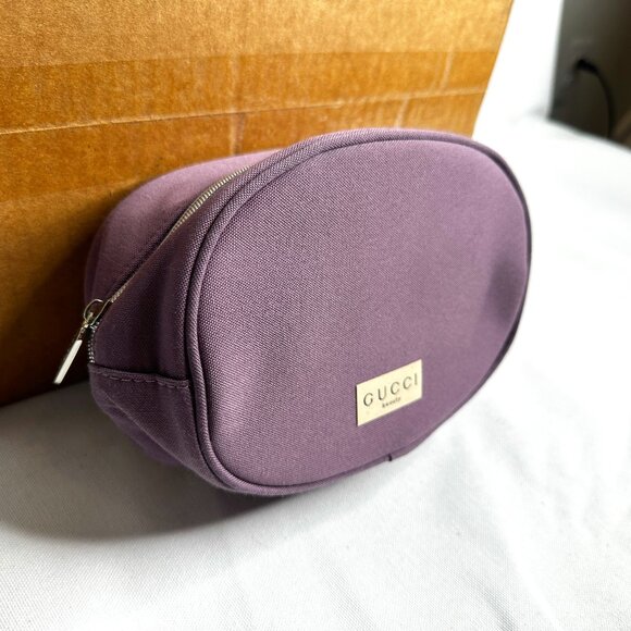 Gucci - Purple Cosmetic Bag with Metallic Hardware - Beautiful Bag!